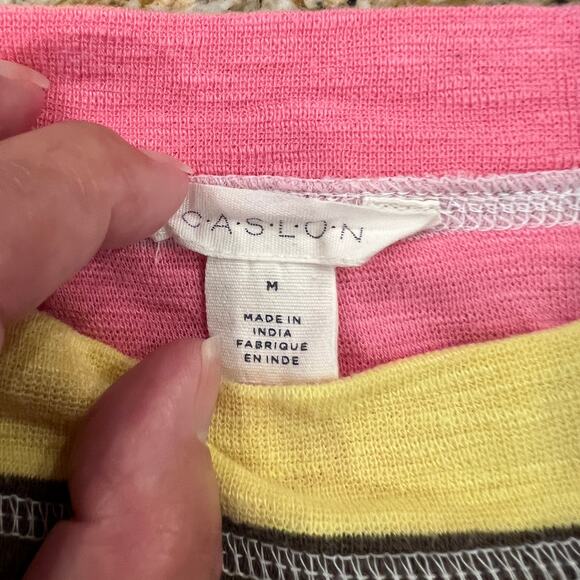 Caslon Yellow, Pink, Navy, Green & Ivory Light Weight Boatneck Sweater - SIZE M - Picture 5 of 6